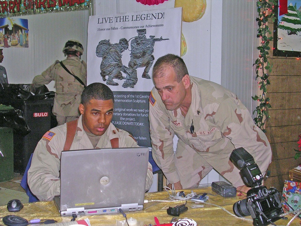 1st Lt. Salone coordinates with Sgt. Thomas Benoit