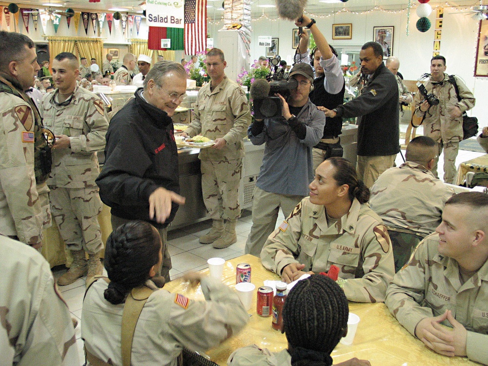 Soldiers celebrate Christmas Eve with special visitor