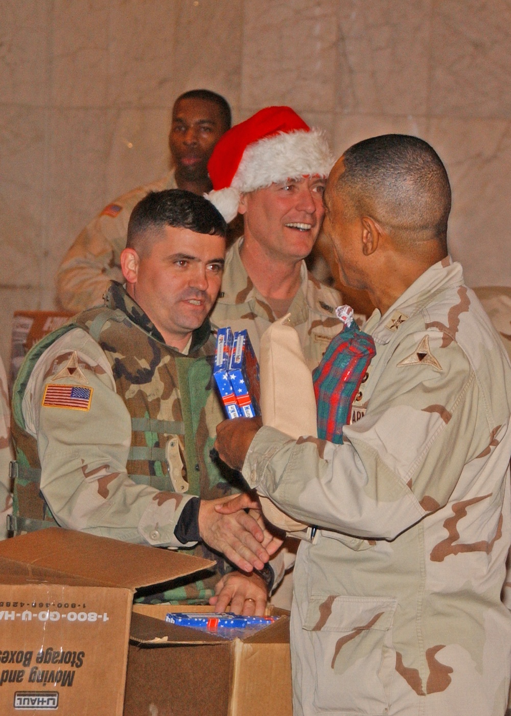 Sgt. Maj. Mellinger is jolly with his red hat