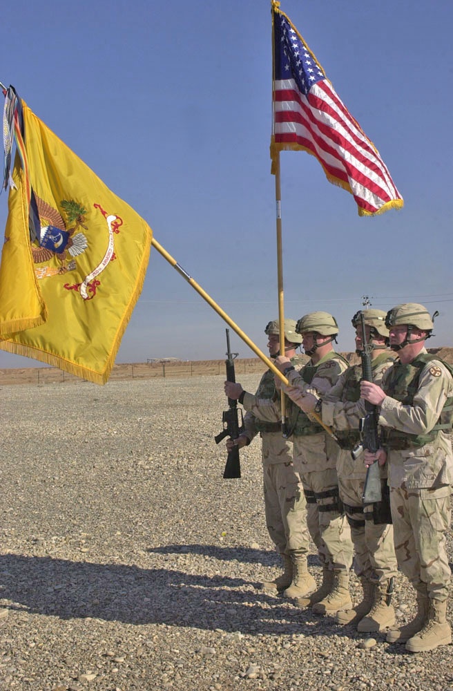 150th TOA color guard salutes