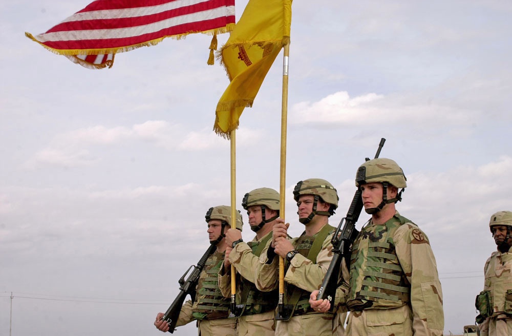 The color guard during the transfer of authority