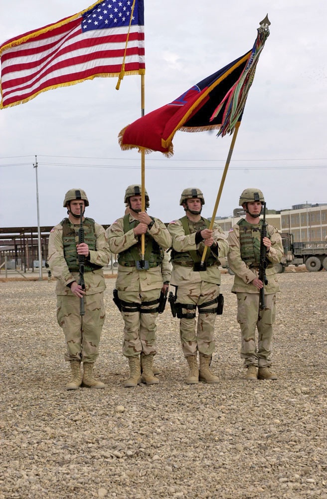 The color guard during the transfer of authority