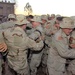 Soldiers let it all hang out in a mosh pit