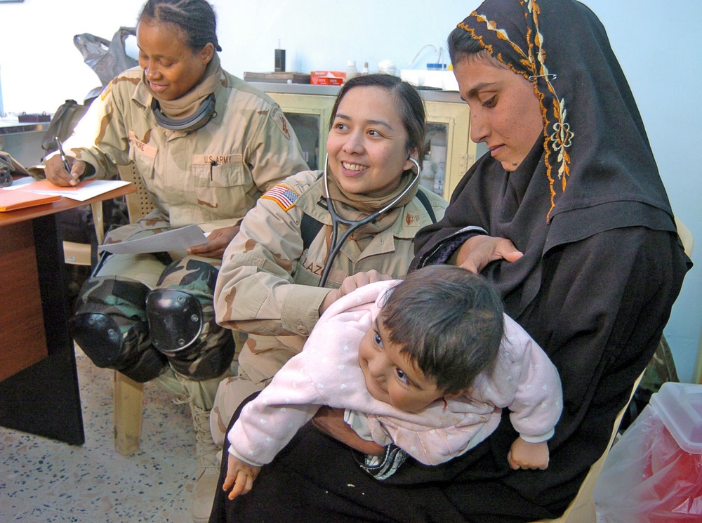 Capt. Esther Lazo checks the breathing pattern