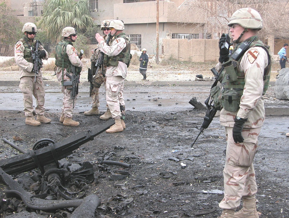 Maj. Scott Taylor coordinates troops at the scene