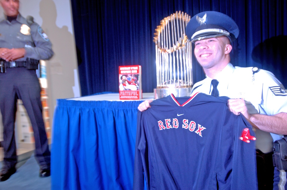 Red Sox World Series trophy visits Pentagon