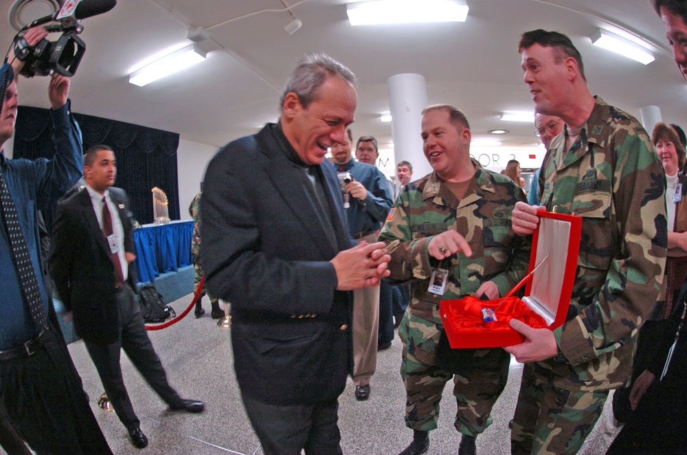 Red Sox World Series trophy visits Pentagon