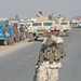 Sgt. Kim Brasfield directs traffic to clear up the traffic probl