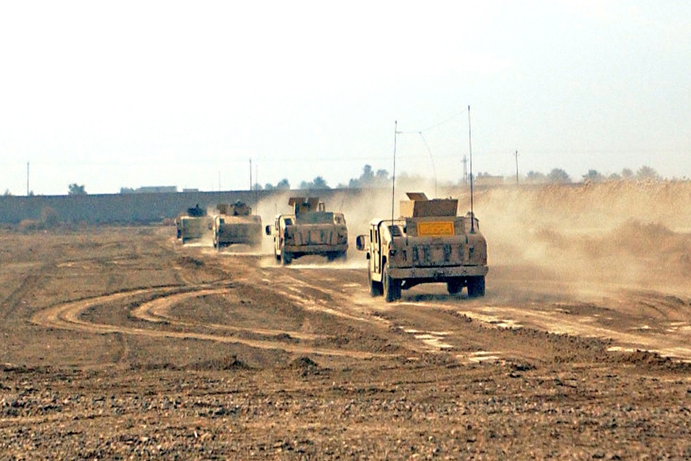 Soldiers practice maintaining convoy intervals