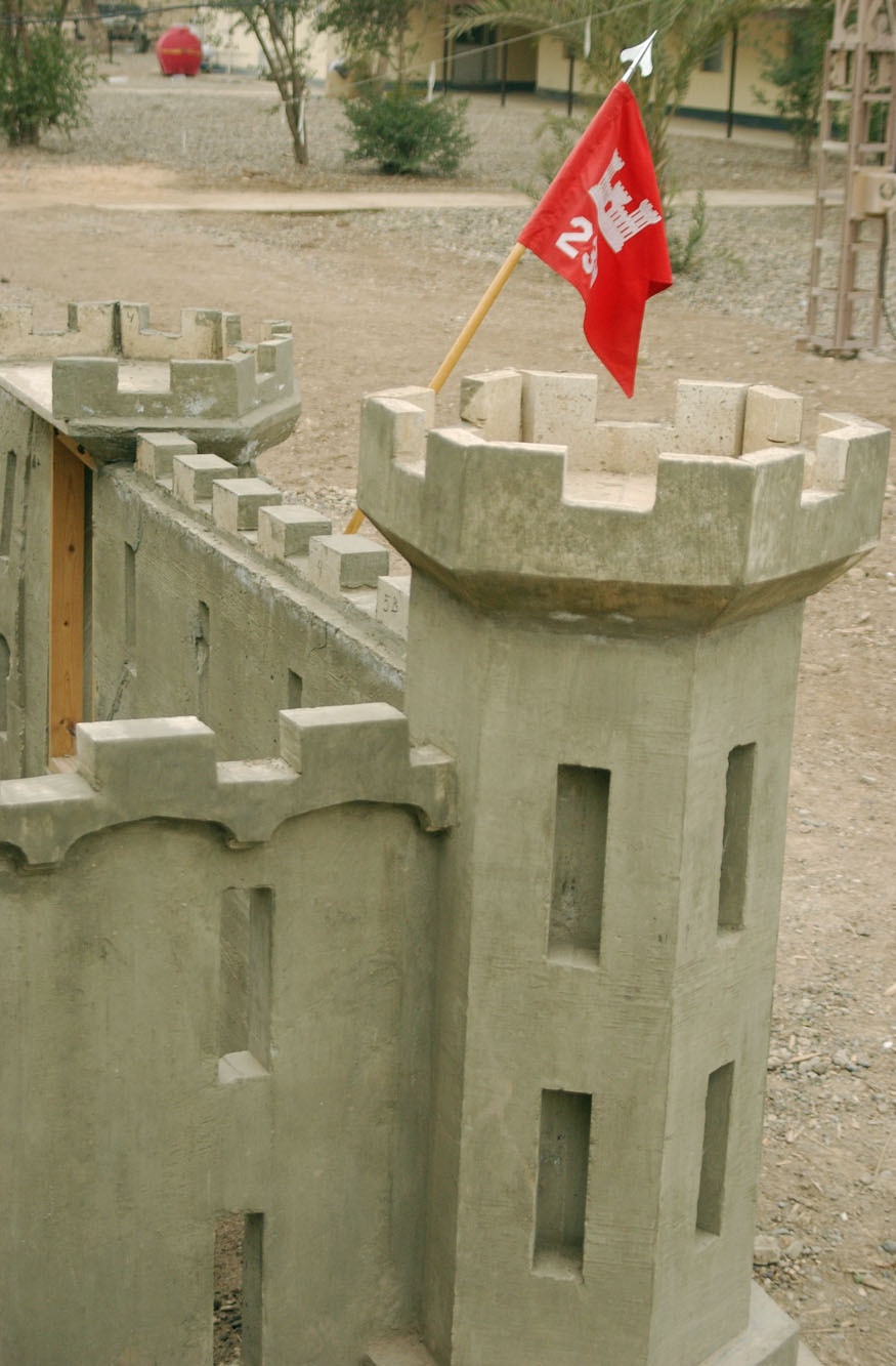The symbol of the engineers stands prominently