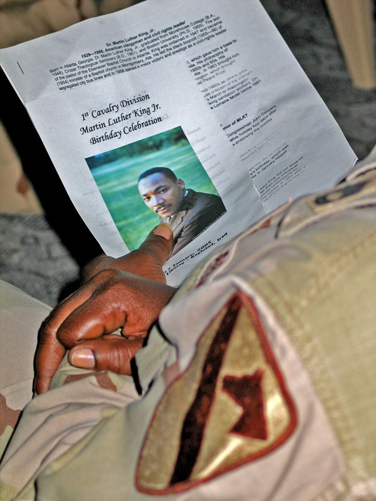 A Soldier attends the Martin Luther King celebration