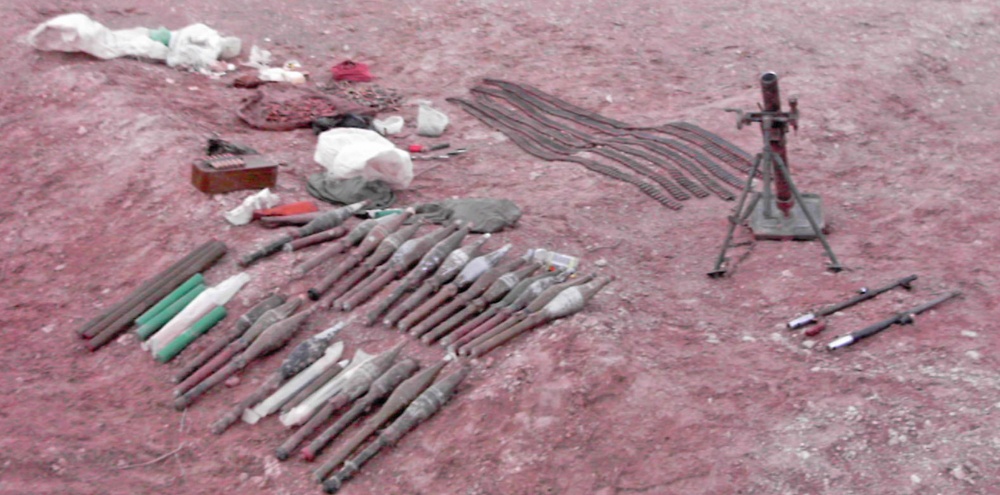 Weapons were uncovered by Soldiers in a joint operation