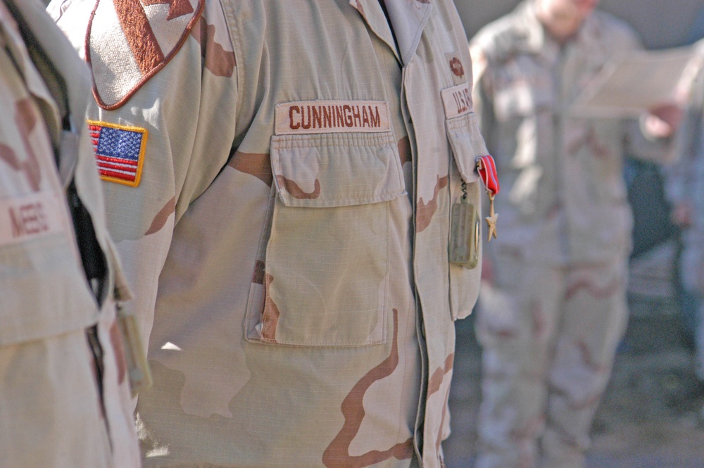 Capt. Brian Cunningham wears the Bronze Star Medal