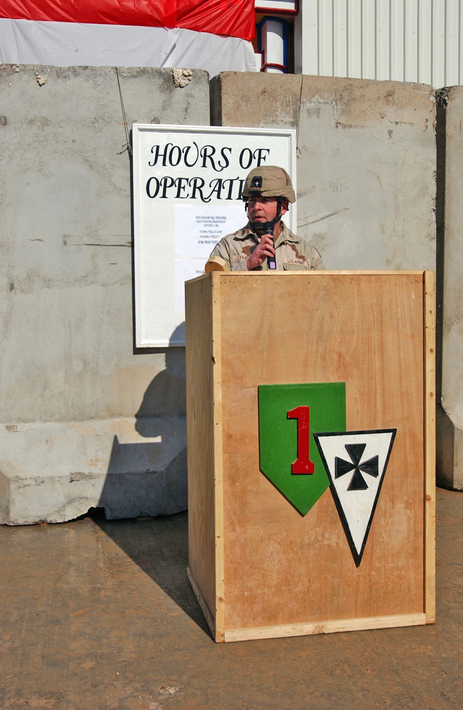 Maj. Chip Huey speaks during the dedication ceremony