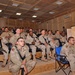 Soldiers watch the 1st Infantry Division inspirational movie