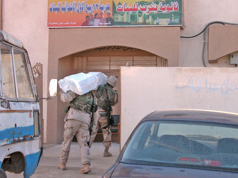 Soldiers delivered more than 4,500 school books