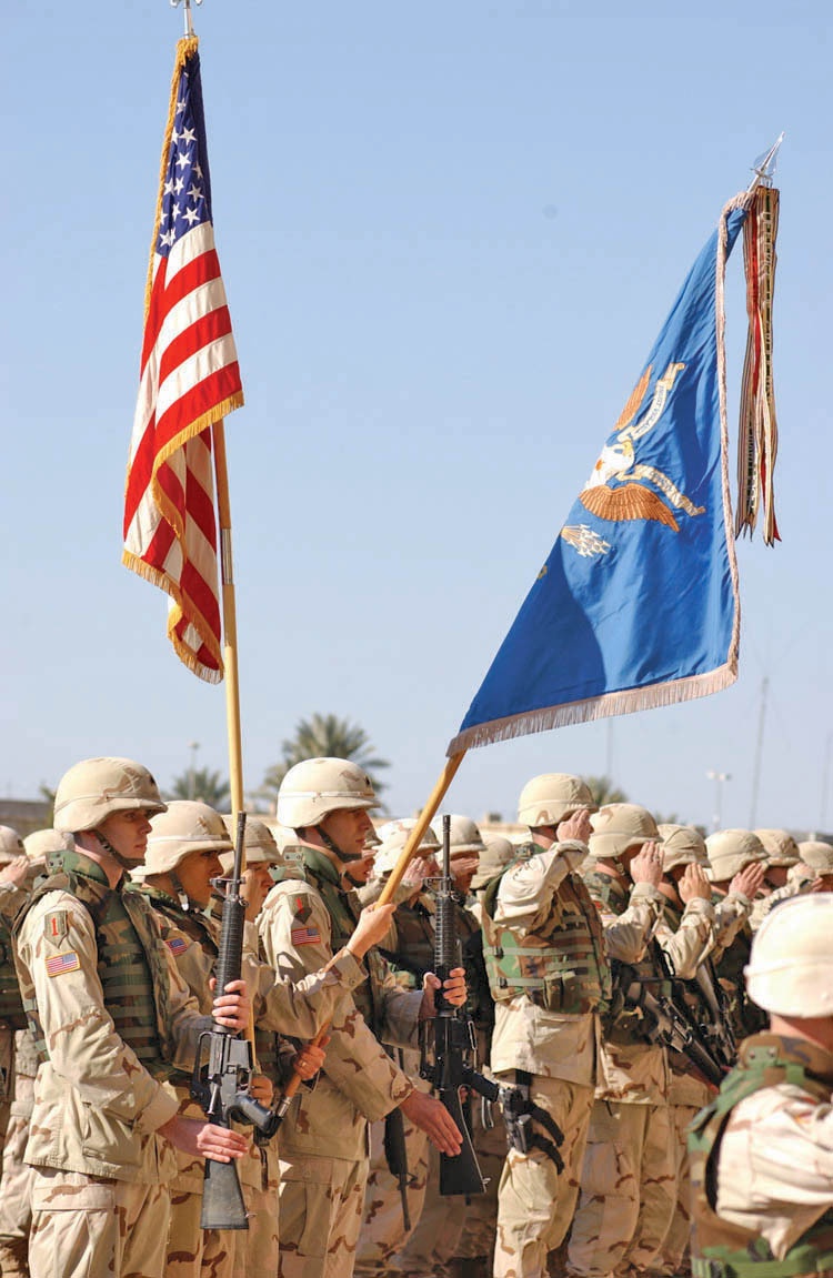 The color guard from 101st Military Intelligence Battalion
