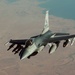 An F-16 patrols the Iraqi desert during a mission