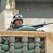 Spc. Velez keeps watch for any suspicious activity