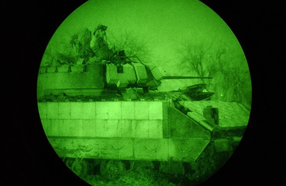 Staff Sgt. Hardman gives instructions to his dismounts