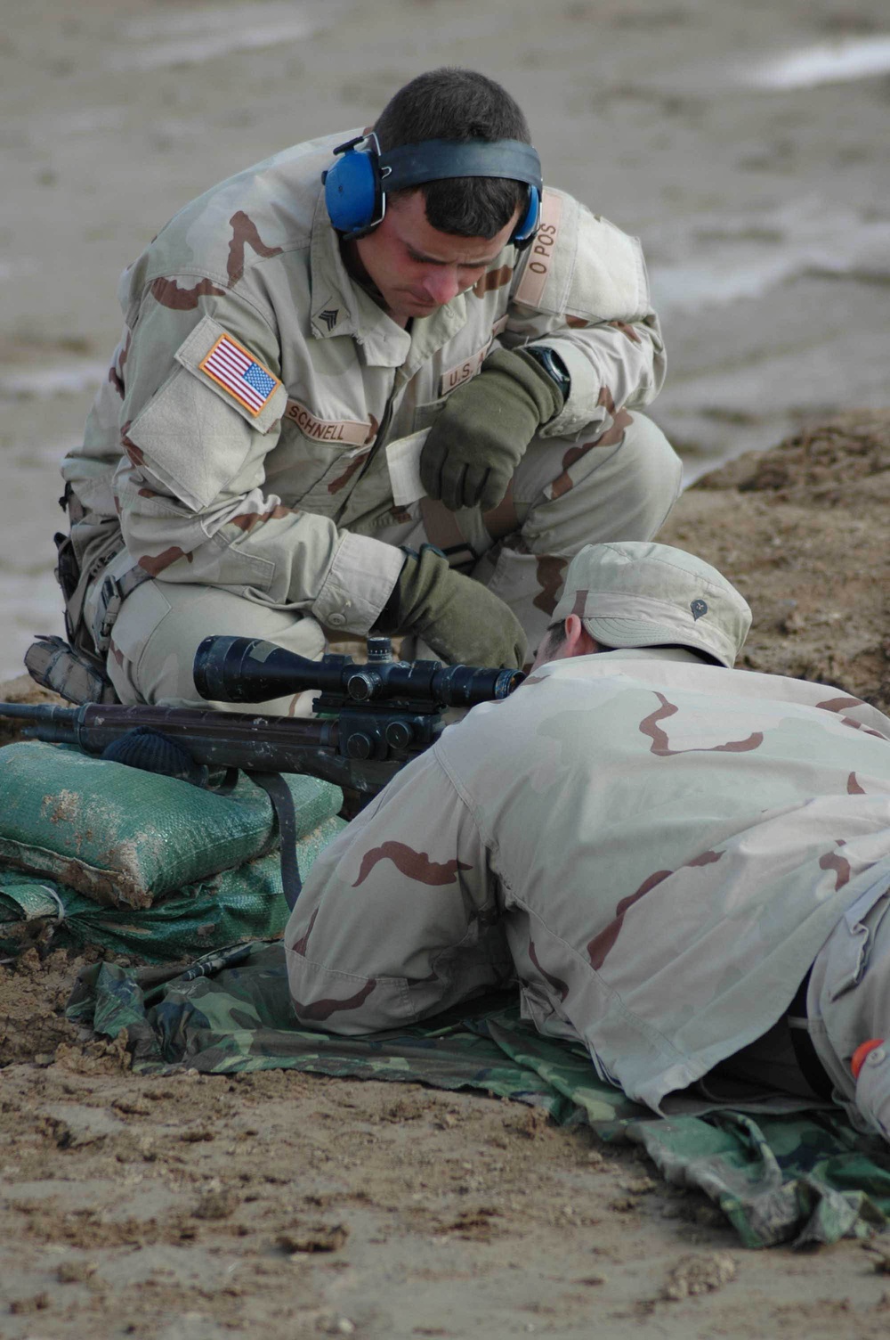 Sgt. Randy Schnell coaches on of the Sniper teams