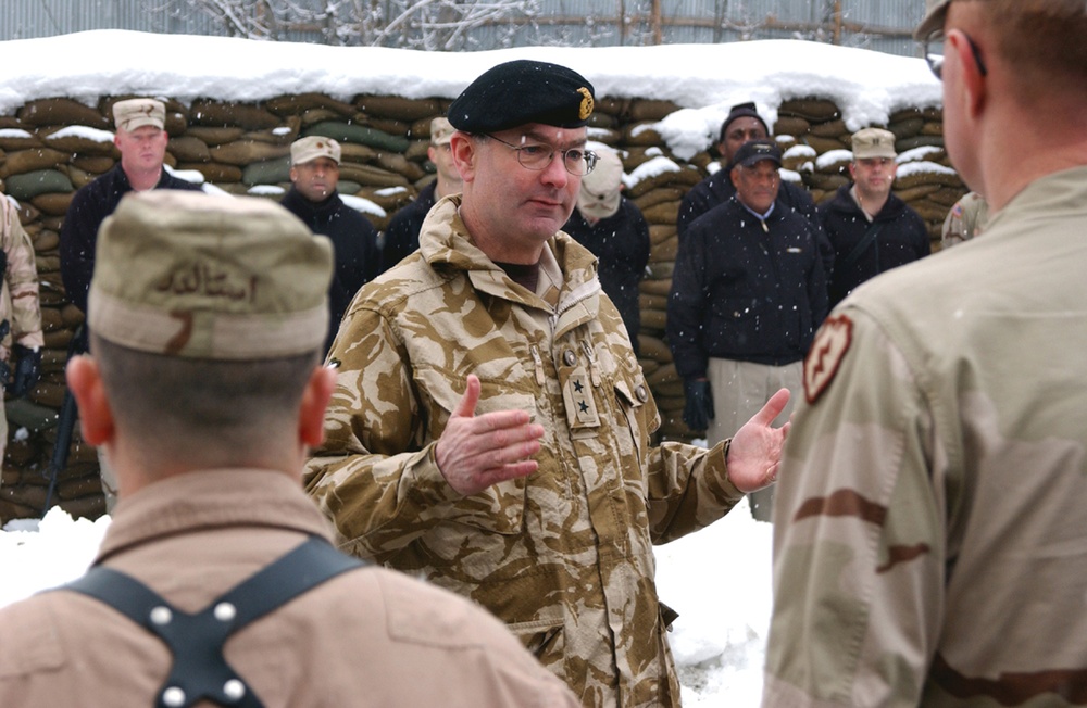 British Maj. Gen. Peter Gilchrist Congratulates Soldiers