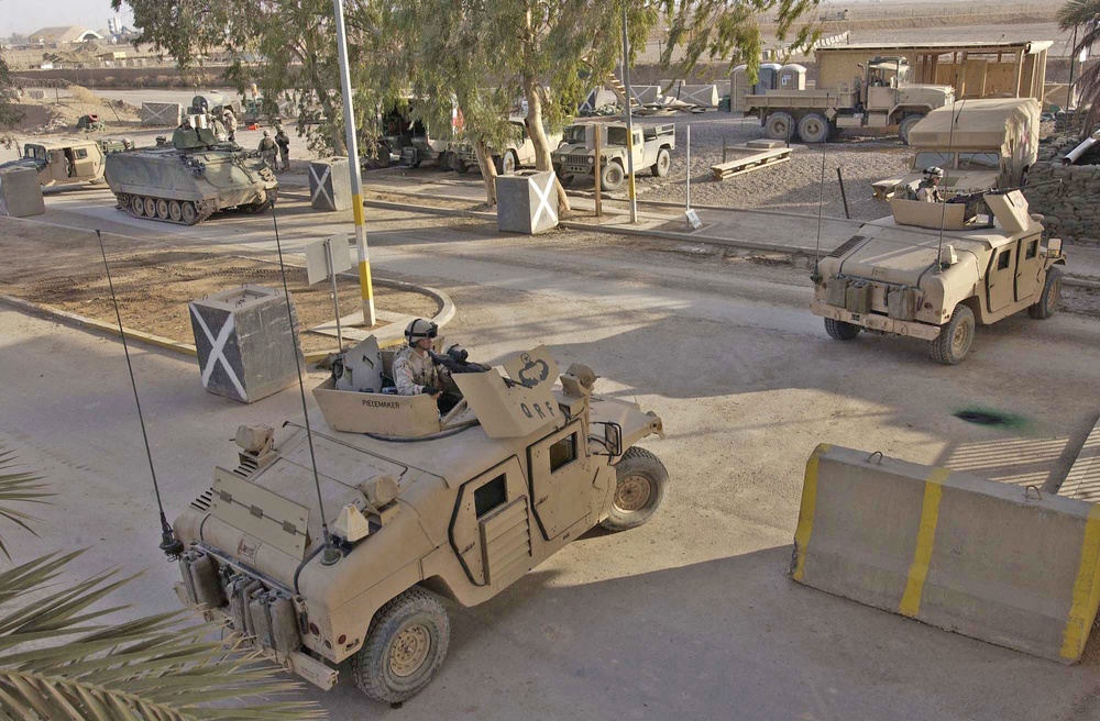 Quick Response Force vehicles reinforce the front gate