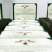 Awards lay neatly lined out waiting to be given to Soldiers