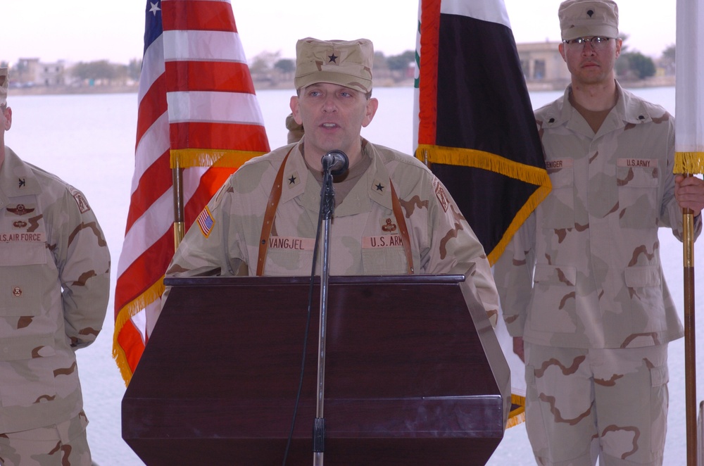 Brig. Gen. Peter M. Vangjel  imparts some gracious words