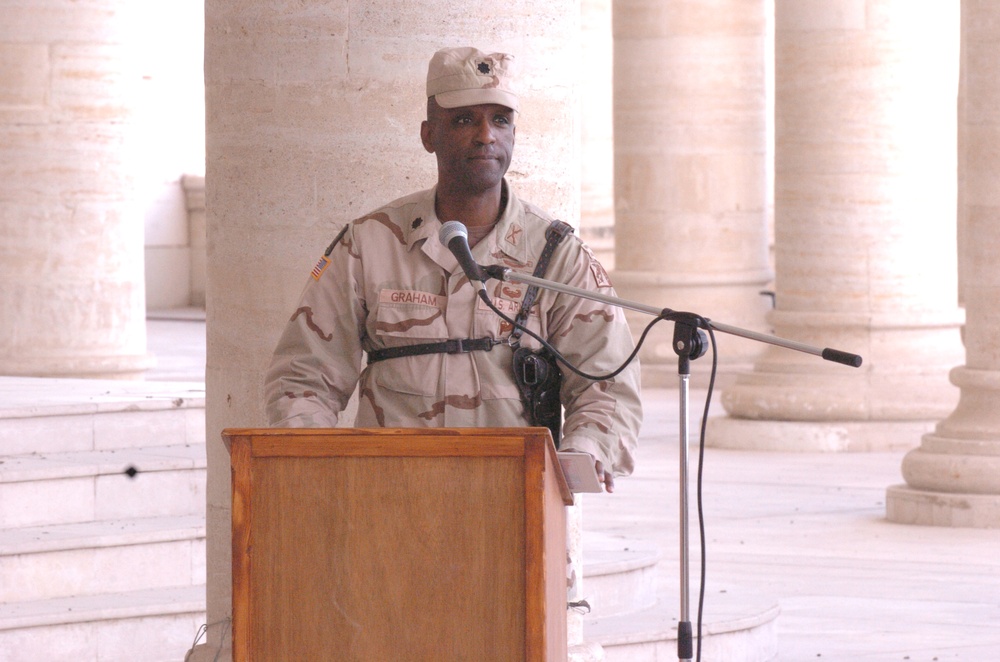 Lt. Col. Graham speaks on his newly appointed title