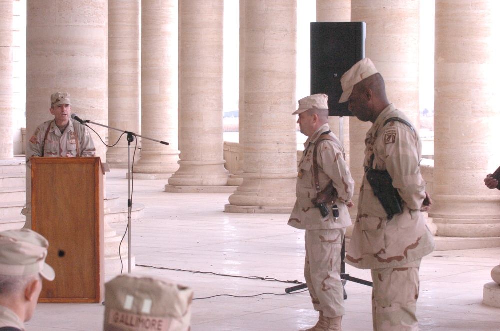 Lt. Col Lacey and Lt. Col. Graham accept praise from peers