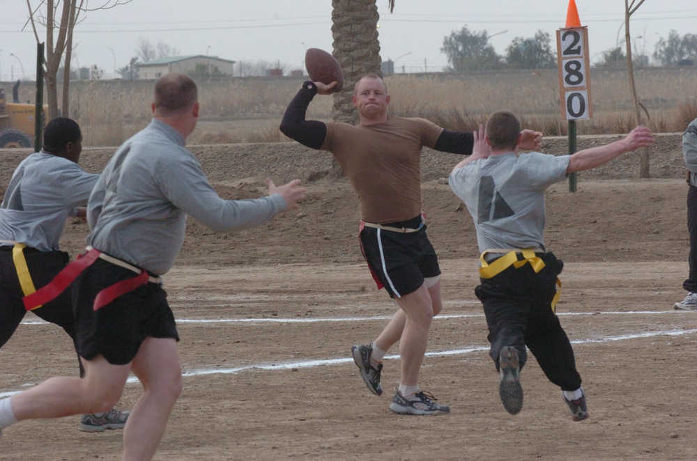 Timothy J. Young gets ready to let it fly during the game