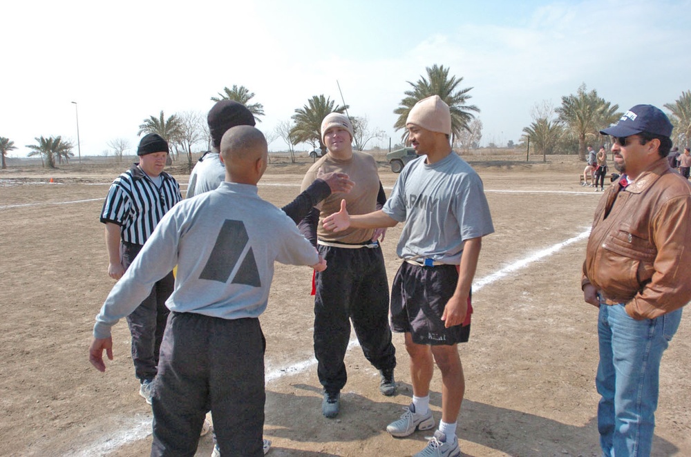 Dirty South and Dirty Bird team captains shake hands