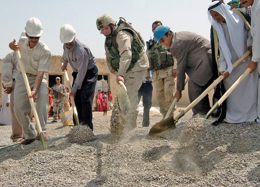 Capt. Campbell participates in a ground breaking ceremony