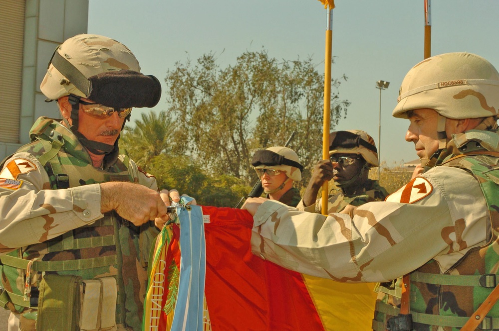 Sgt. Maj. Ciotola participates in the casing of his division col