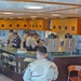 Soldiers stand in line at the Green Bean Coffee shop