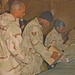 Members of the Air Force mail team at Bagram work together