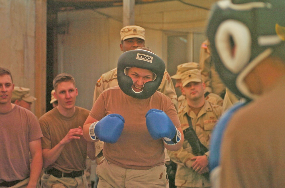 Pfc. Howel prepares to box during Friday Fight Fights