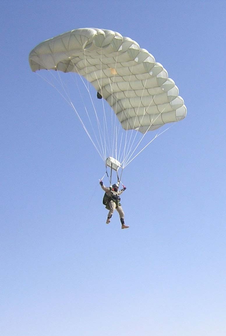 Paul Koester parachutes in to the Kandahar airfield
