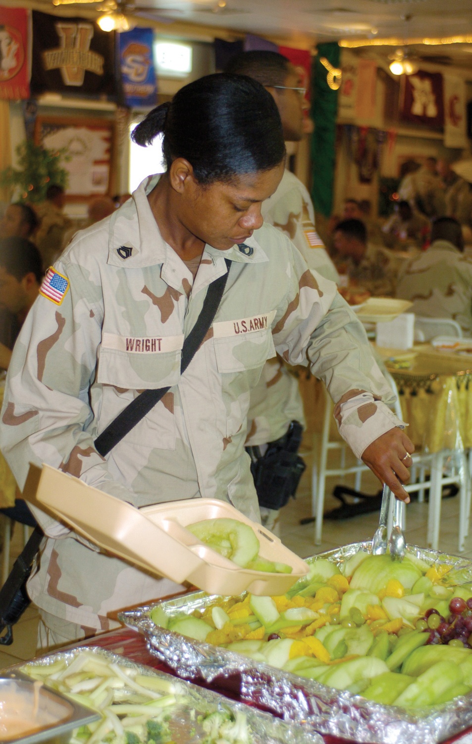 Sgt. 1st Class Ria Wright visits the fruit bar