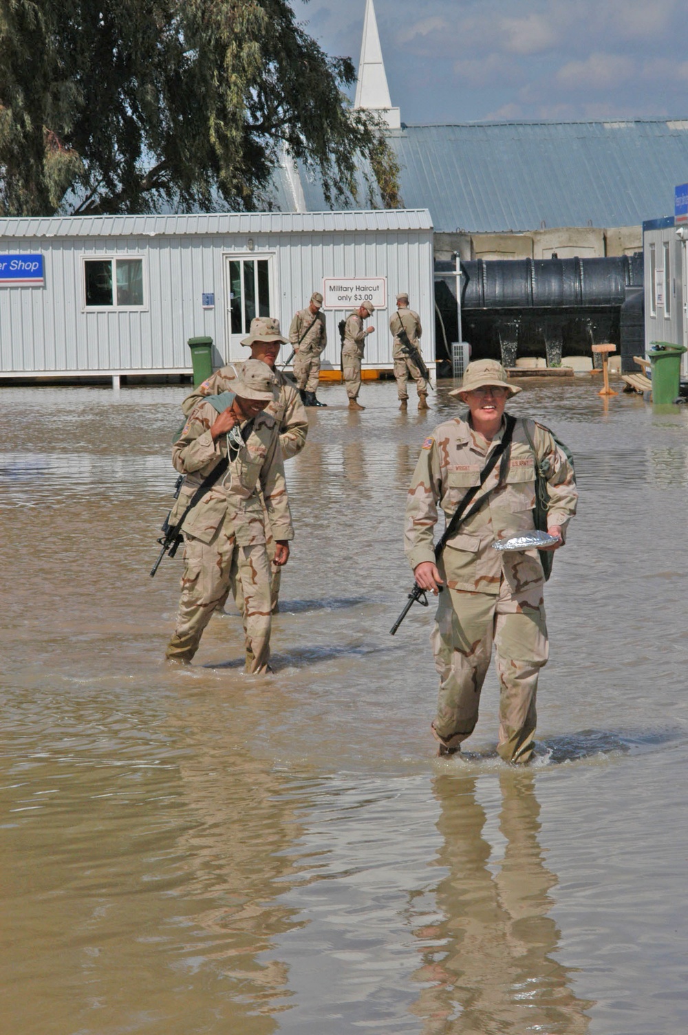 Commandos wade to the mess hall