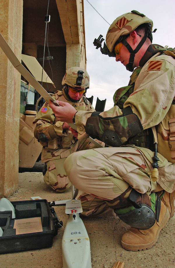 UAV pilots assemble the Army smallest UAV, the Raven