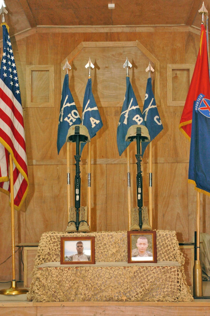 A memorial ceremony was held for two fallen scouts