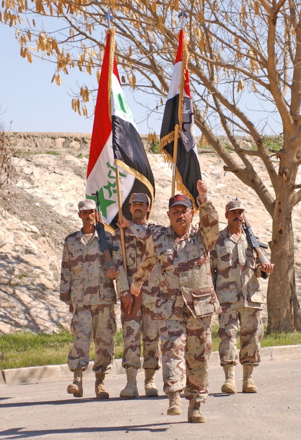 Soldiers marchs during a March 16 ceremony