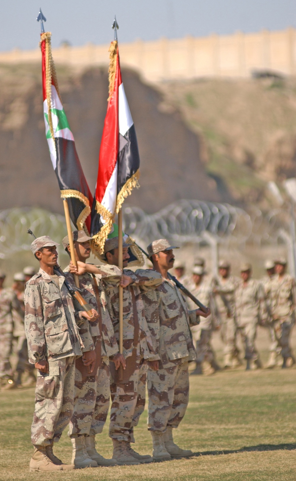 Soldiers march during a March 16 ceremony