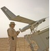 Mark Preston sets up the Scan Eagle UAV