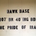 The sign at the entrance to Hawk Base home