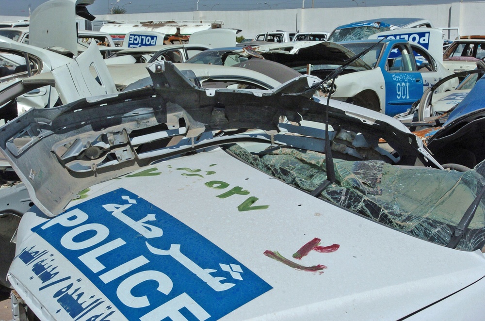 Destroyed Vehicles used by the Iraqi police