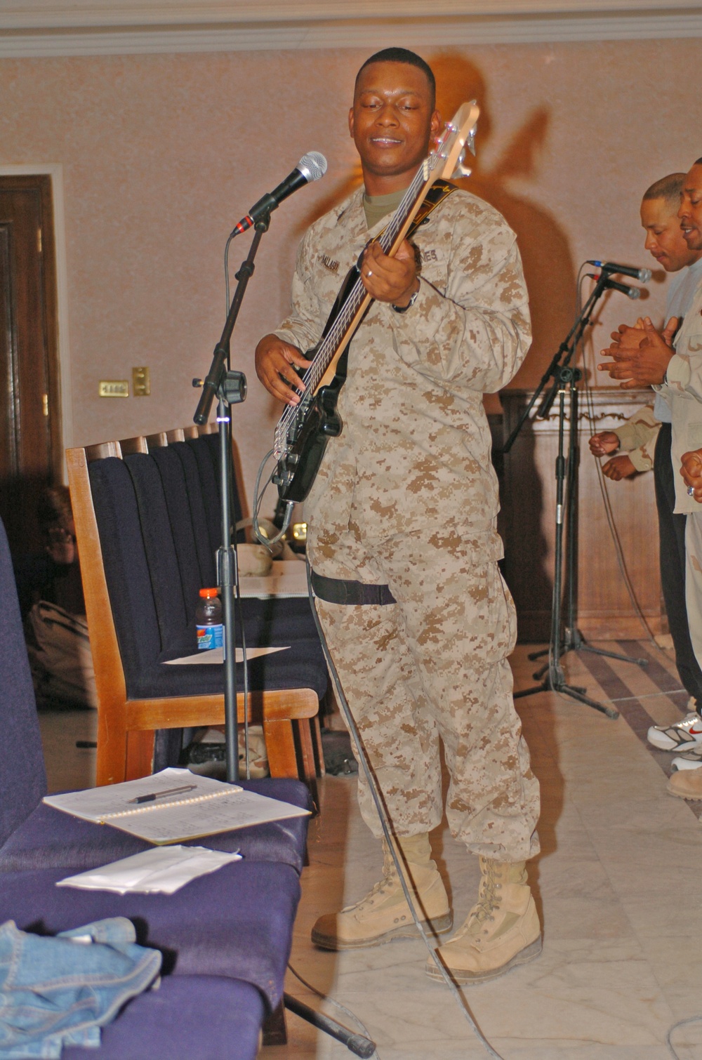 SSgt. Hewitt Ballard practices with the gospel choir