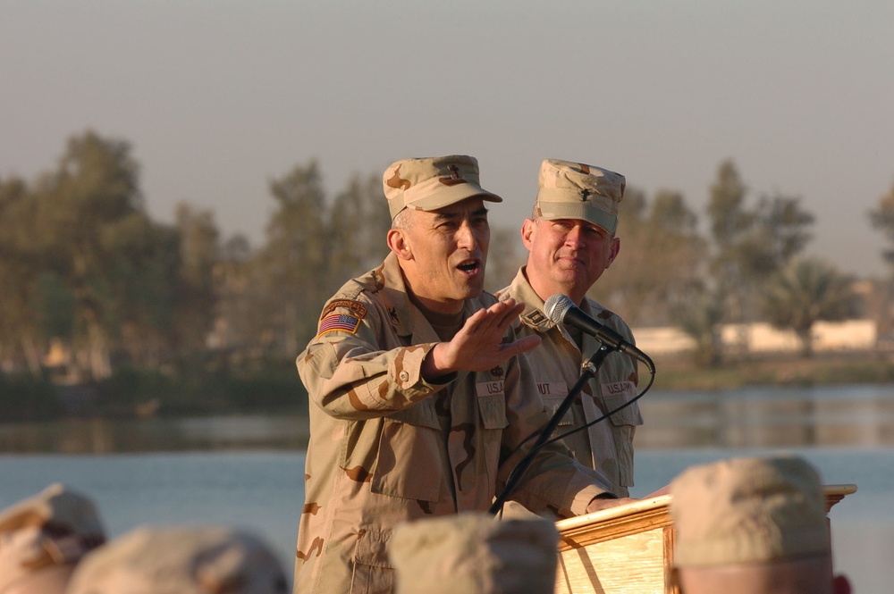 Chaplain (Col.) Glenn Bloomstrom delivers an Easter message